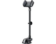 Sostegno per telefono cellulare con morsetto - sedile guida auto - supporto rotativo a forma di collo di cigno circolare - supporto per telefono cellulare per veicoli - sfiatatoio - supporto per dashcam - slot per chiavi - nero - silicagel
