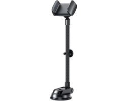 Sostegno per telefono cellulare con morsetto - sedile guida auto - supporto rotativo a forma di collo di cigno circolare - supporto per telefono cellulare per veicoli - sfiatatoio - supporto per dashcam - slot per chiavi - nero - silicagel