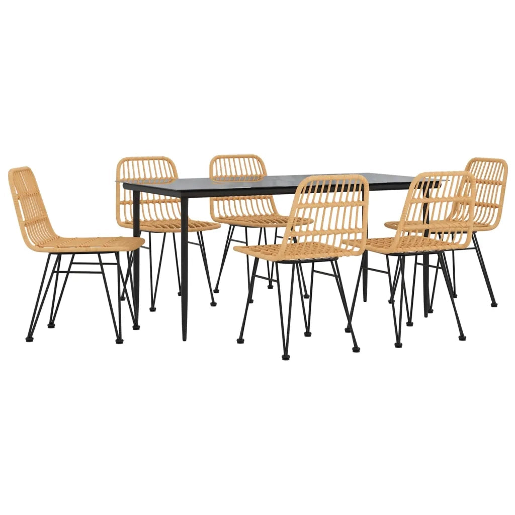 Set da Pranzo da Giardino 7 pz in Polyrattan cod mxl 35581
