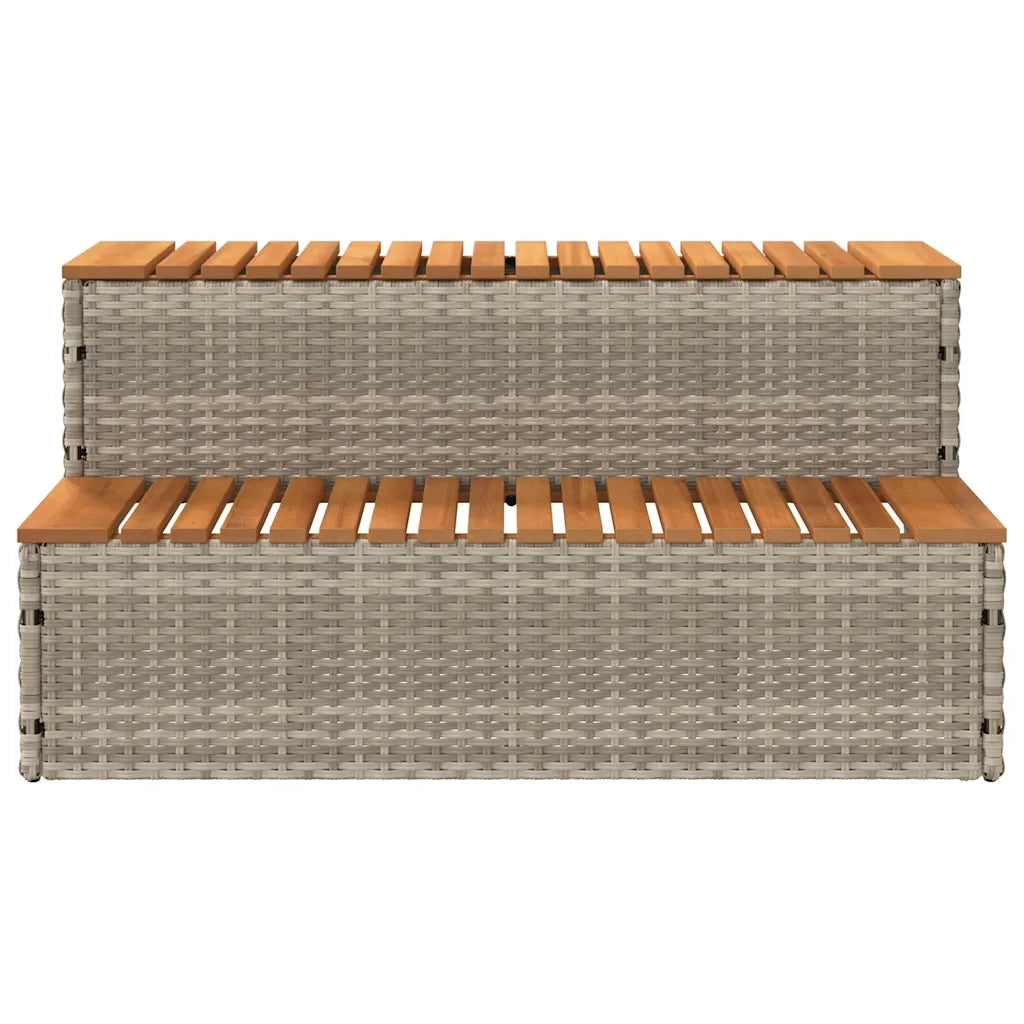 Bordo per Vasca Idromassaggio Grigio Polyrattan&Massello Acacia 4103947
