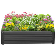 Letto per Orto Rialzato a Fondo Aperto con Rivestimento 120x120x30 cm in Acciaio Zincato Grigio