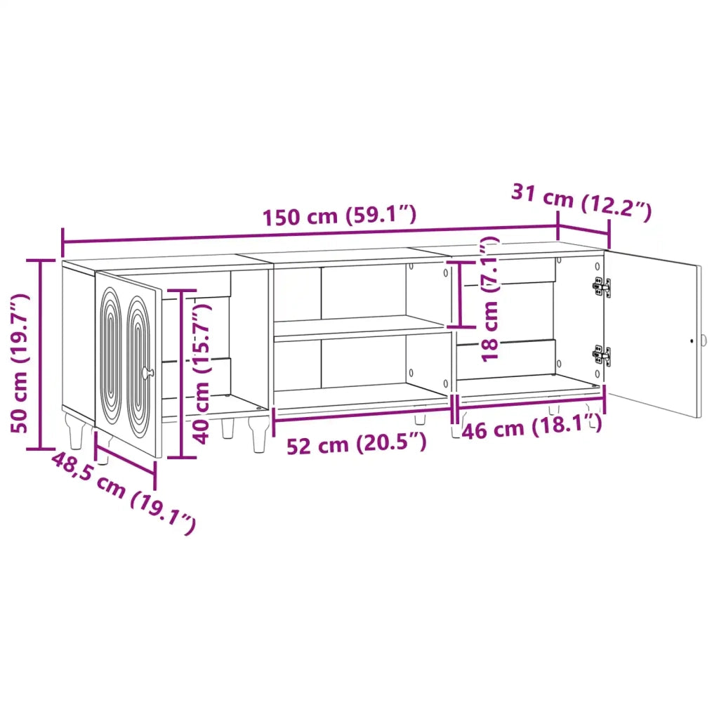 Mobile TV 150 x 31 x 50 cm Legno antico Legno ingegnerizzato 894233