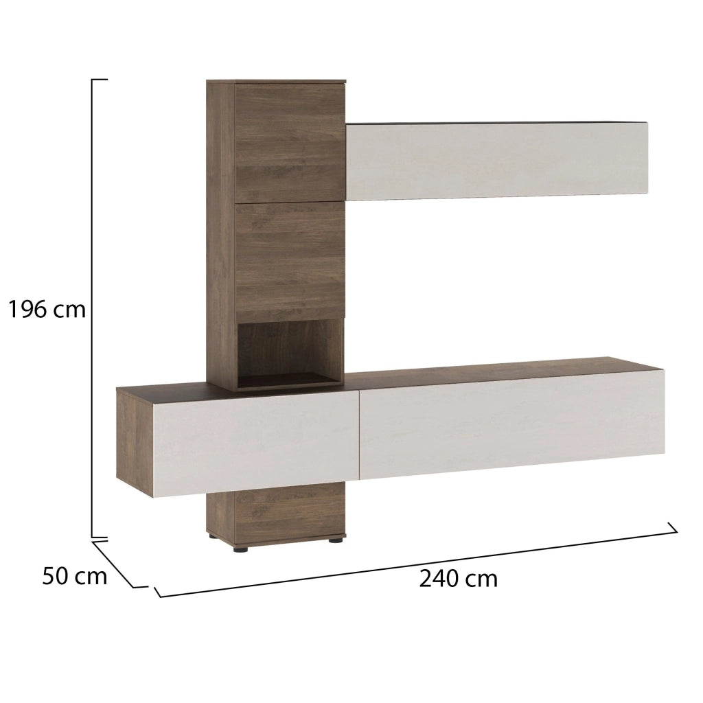 Mobile Soggiorno Isola, Parete Attrezzata Modulabile, Marrone Noce