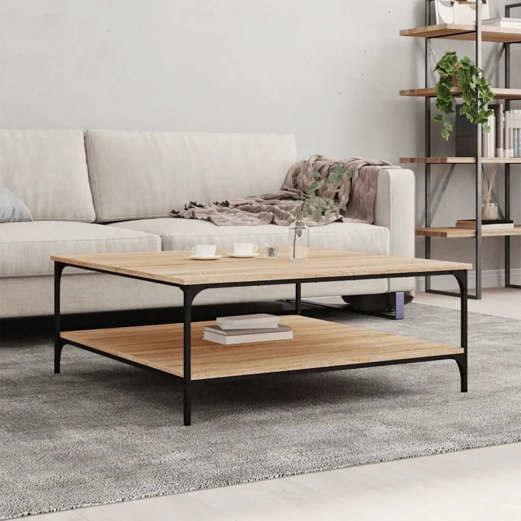 Tavolino Salotto-Tavolino da soggiorno-Tavolo Rovere Sonoma 100x100x40 cm Legno Multistrato 857881