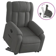 Poltrona | Sedia Relax Alzapersona Reclinabile Grigio Scuro in Tessuto
