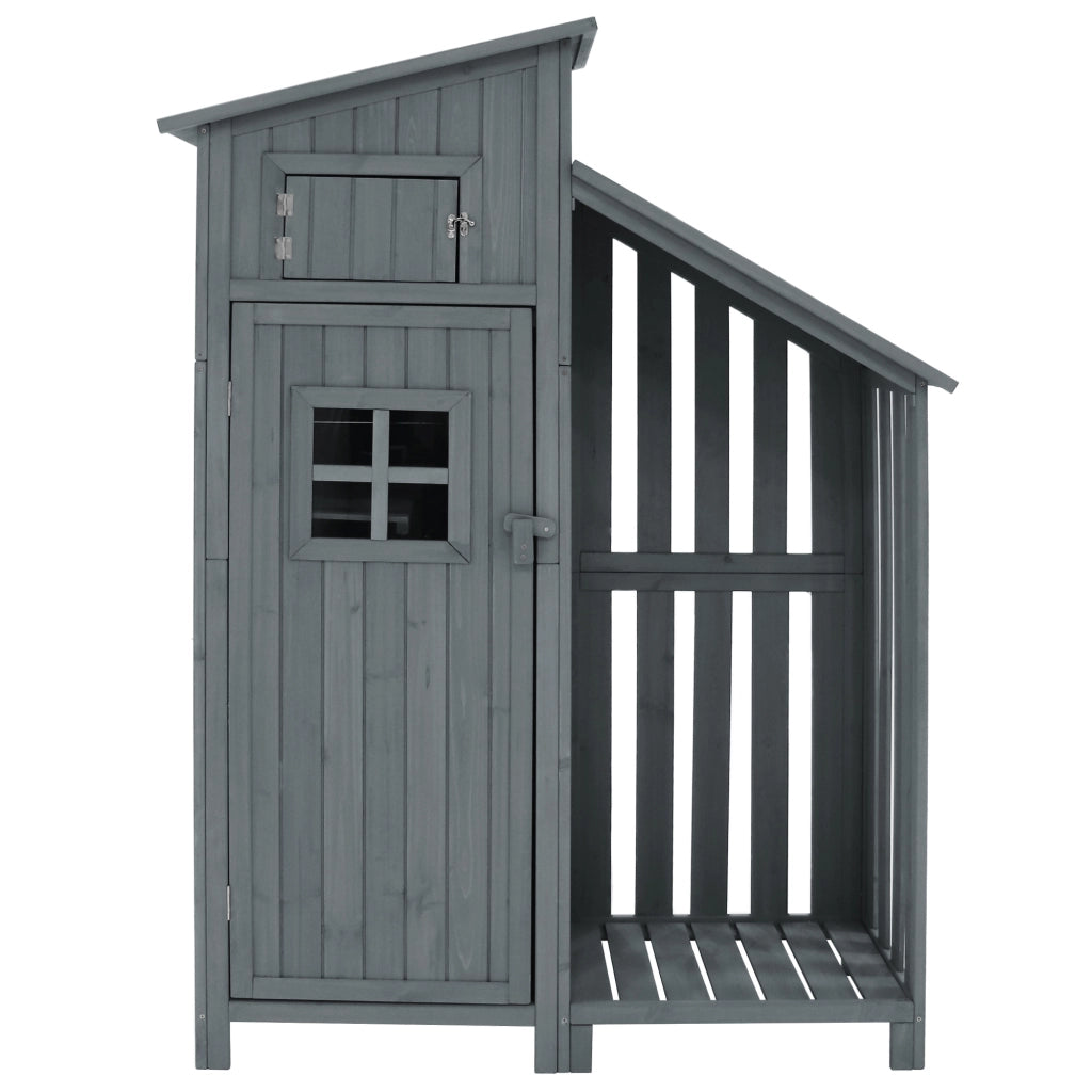 Baracca da giardino Armadio da giardino Armadio da giardino; Altezza x Larga: 124x46 cm; Altezza 124x46x174cm; adatta anche a piccoli giardini; Grigio; (capanna in legno; 1 pezza; capanno da giardino)