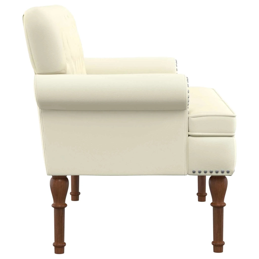 Loveseat con bottoni imbottiti Crema 120 x 65 x 77 cm 42041857