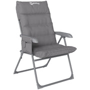 Sedia da Campeggio Pieghevole 66x58x105 cm Regolabile su 5 Livelli Grigio Chiaro