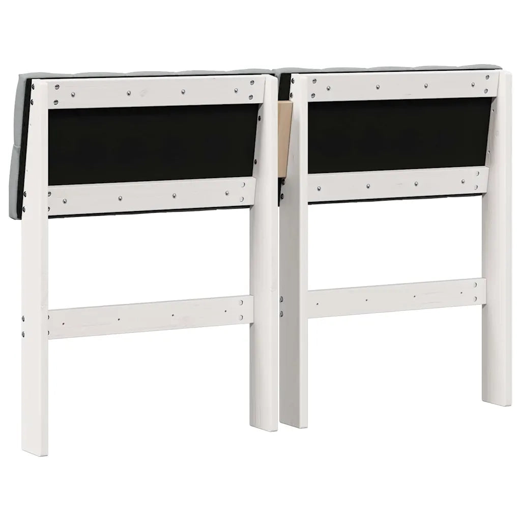 Testiera imbottita Grigio chiaro 120 cm Pino massello 879188