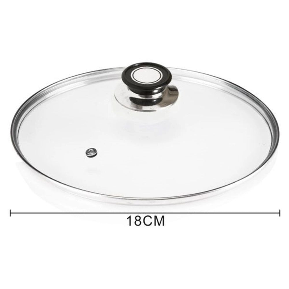 Trade Shop - Coperchio In Vetro Accessorio Per Padella Pentole Universale Con Foro Vapore ø18-26-30cm -