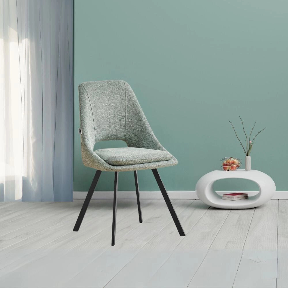 Set 2 sedie con cuscino imbottito tessuto verde Blauss