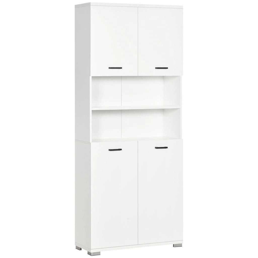 MOBILE BAGNO CON 2 ARMADIETTI ANTE E 2 RIPIANI APERTI 80X33.5X190 CM BIANCO