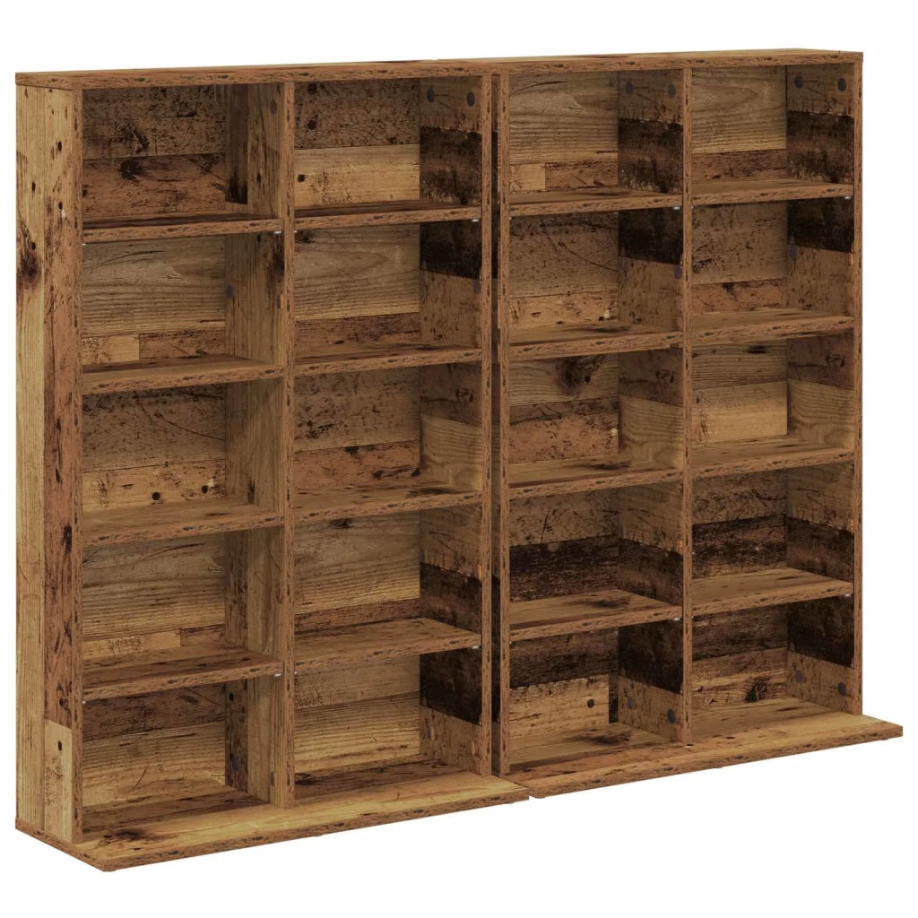 Mobile per CD 2 pz Legno antico 65 x 23,5 x 97,5 cm 8012687