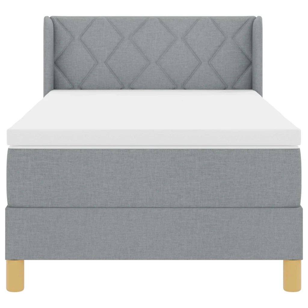 Letto a molle con materasso Grigio chiaro 200 x 100 cm Tessuto 3341342