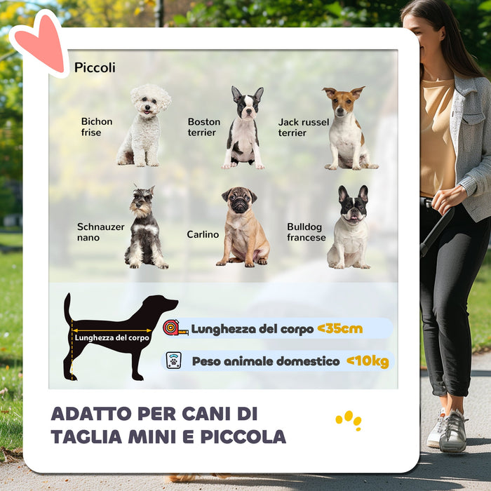 Passeggino per Cani Taglia Piccola Pieghevole con Copertura Antipioggia e Freni Blu