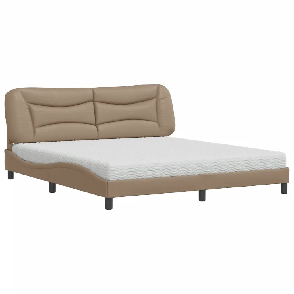 Letto con Materasso Hvar Cappuccino 180x200cm Similpelle 3208742