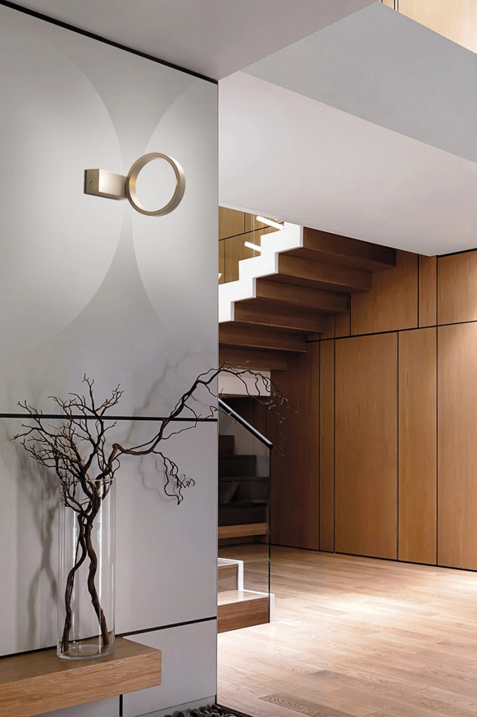 Enso Applique da parete LED 7W 3000K Nero - Lampada moderna orientabile in alluminio con luce indiretta e dimmerabile a taglio di fase - Rossini
