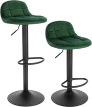 Sedili da Cucina Ergonomici - Collo Donkergroen - Set da 2 - Altezza Seduta 62-83cm - Regolabile in Altezza - Con Schienale Regolabile