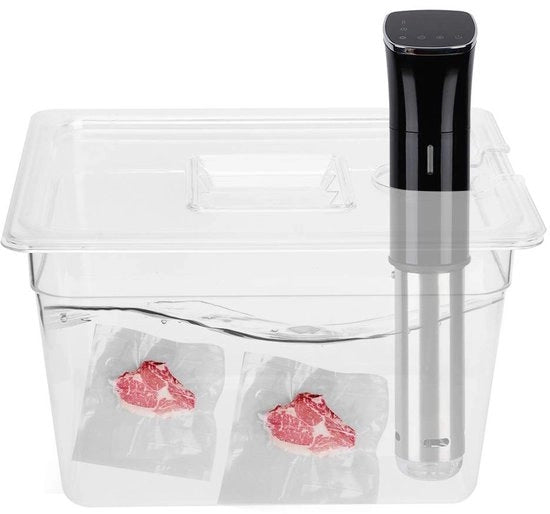 Contenitore Sous Vide 11,71L trasparente multifunzionale con trattamento antiafflusso - precisione di misura - compatibile con apparecchiature per la cottura in vuoto