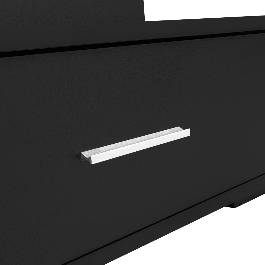 TAVOLINO da caffè 100x50x44 cm regolabile idraulico con LED Nero in truciolare