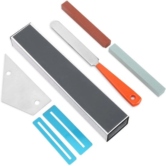 Kit di strumenti per luthier professionale per chitarra - Vetrificatore per tasti di chitarra - Pietra di abrasione - Guardia per tavola di chitarra - Livellatore per tasti di chitarra - Materiale in acciaio inossidabile - Strumenti per chitarra