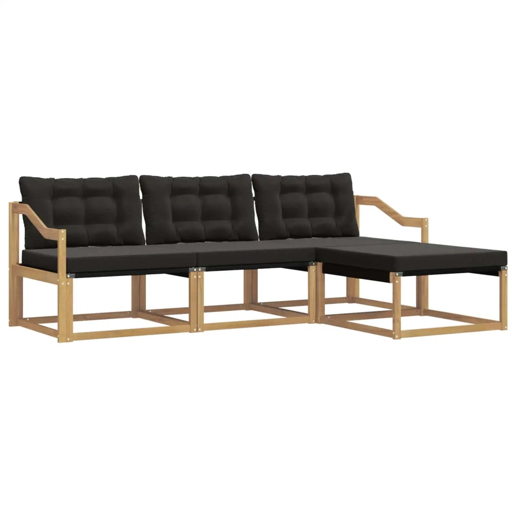 Set di divani da esterno 4 pz Bianco e Nero 3388574