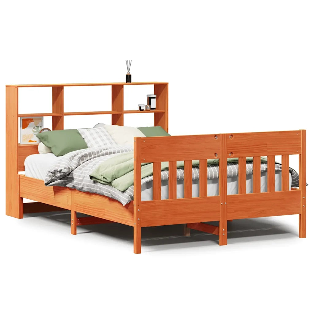 Letto senza Materasso Marrone Cera 140x190 cm in Legno di Pino 3323235