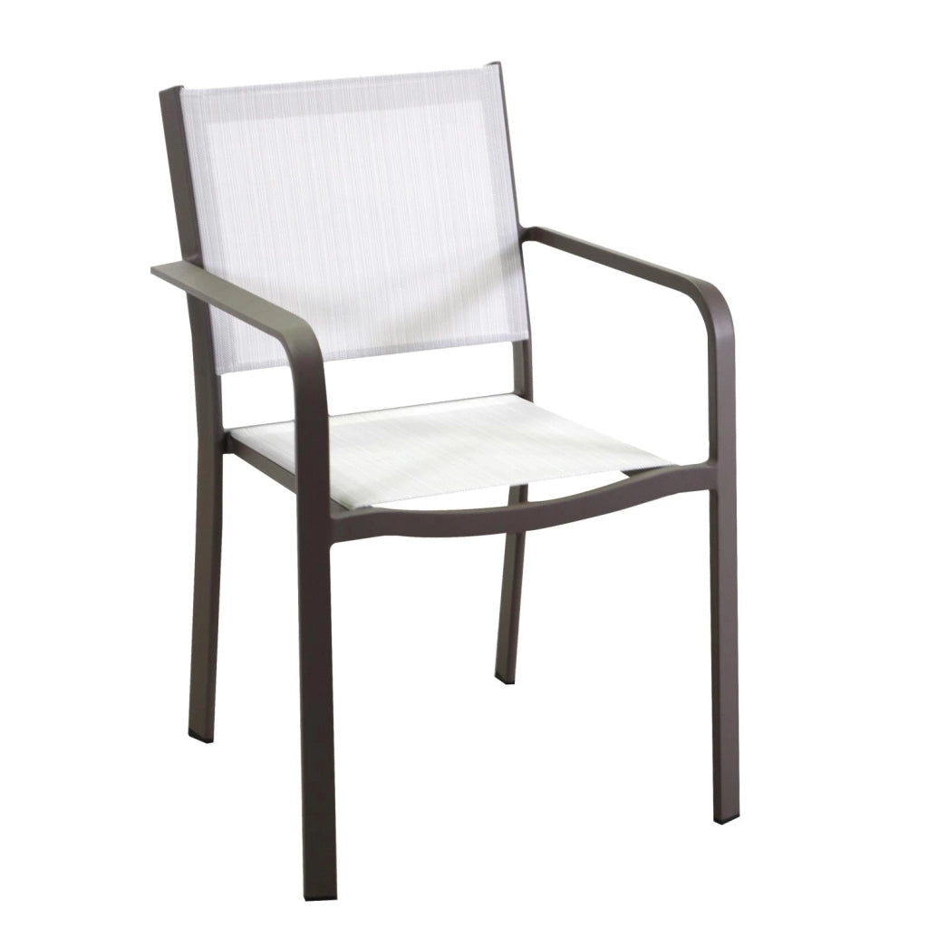 Sedia da Giardino 55x61xh84,5 cm in Alluminio e Texilene El Paso Marrone