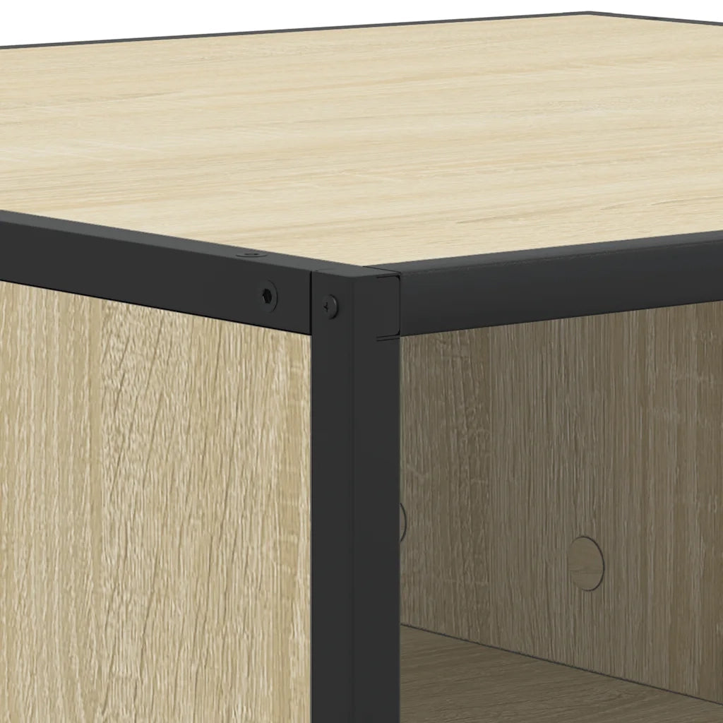 Tavolino Rovere Sonoma 80x80x30 cm in Truciolato e Metallo