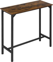 Tavolo da Bar Salvaspazio, Tavolo Alto da Cucina Stretto, bancone bar in Legno & Metallo per Home Bar Cucina, 100 x 40 x 100 cm, Rustico + Nero