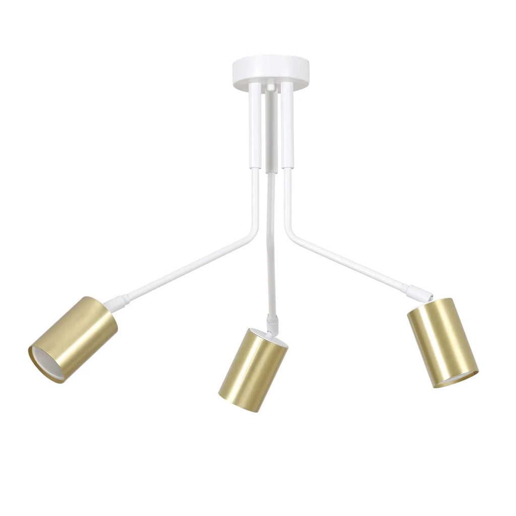 Plafoniera Minimal Tenjin Acciaio Bianco 3 Luci Gu10 Ip20