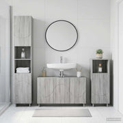 Set mobili da bagno 3 pz Sonoma grigio Legno ingegnerizzato 3433061