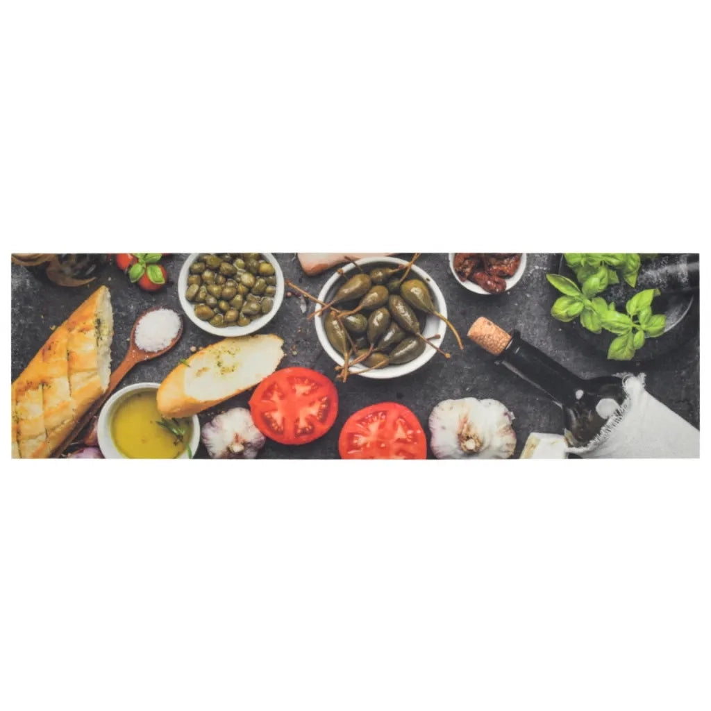 Tappeto del soggiorno | Tappeto da Cucina Lavabile Vino e Cena 45x150 cm Velluto