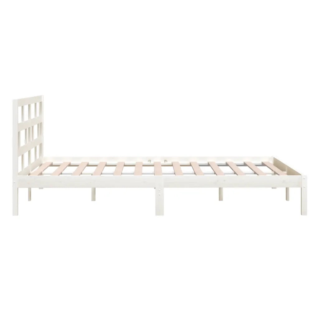Giroletto-Struttura Letto Bianco in Legno Massello di Pino 120x200 cm 816407