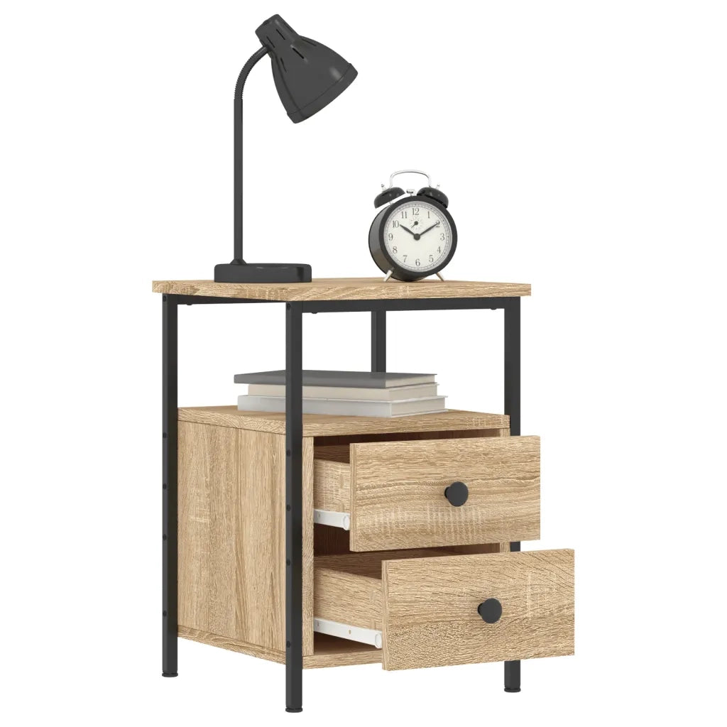Comodini 2pz Rovere Sonoma 34x35,5x50 cm in Legno Multistrato 826016