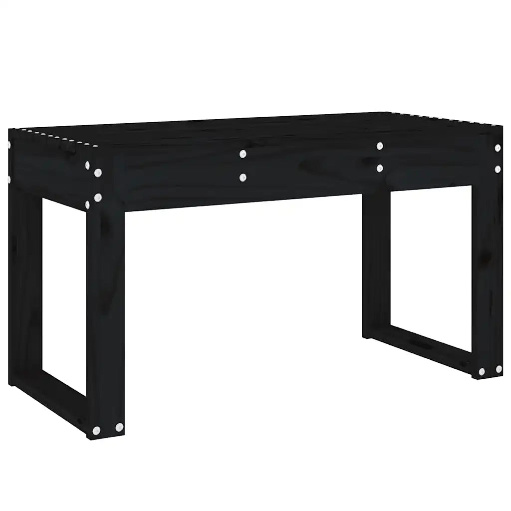 Panchina da Giardino | Panca da Giardino Nera 80x38x45 cm in Legno Massello di Pino