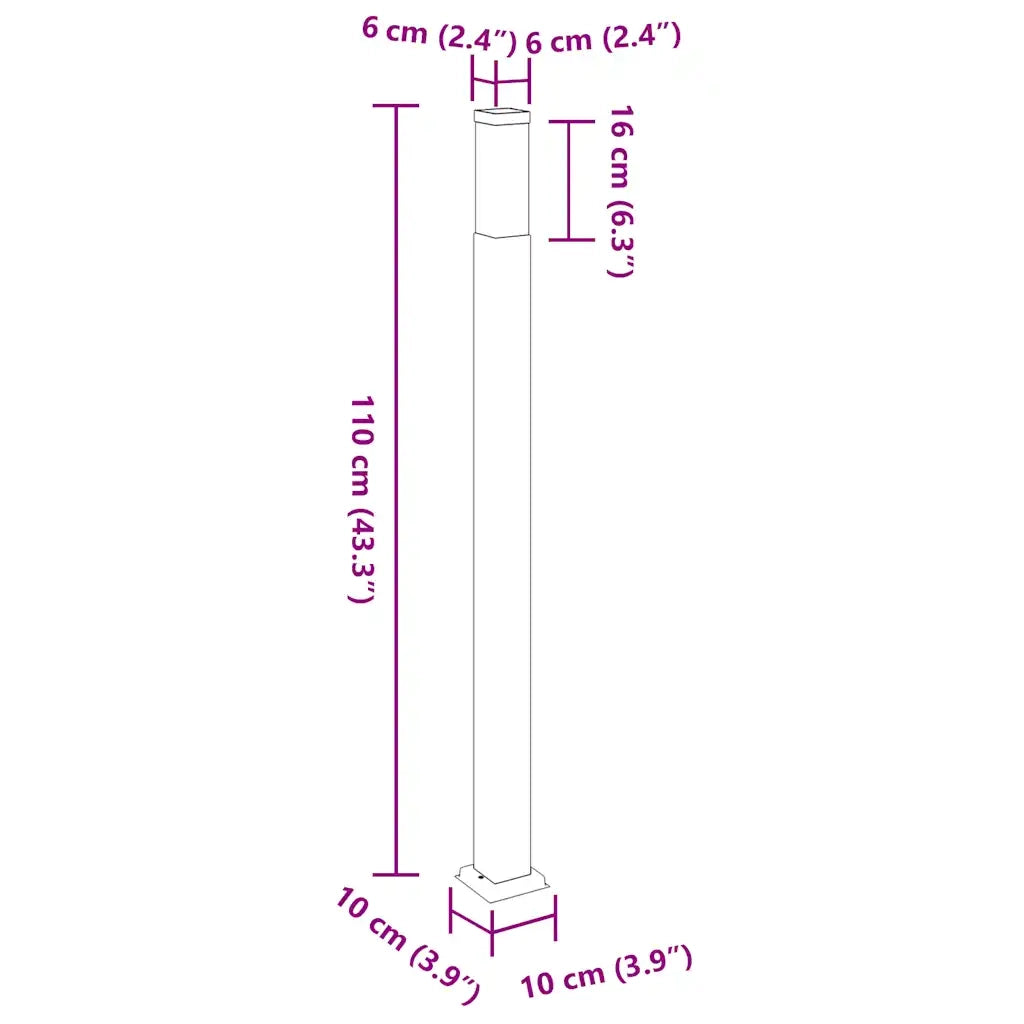 Lampada a paletto 110 cm Nera IP44 4006075