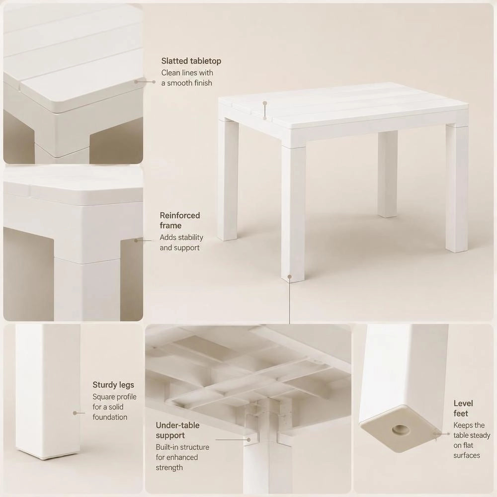 Garden Benches, 2 Pieces, White Plastic