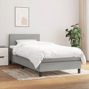Giroletto a Molle con Materasso Grigio Chiaro 80x200 cm Tessuto cod mxl 37148