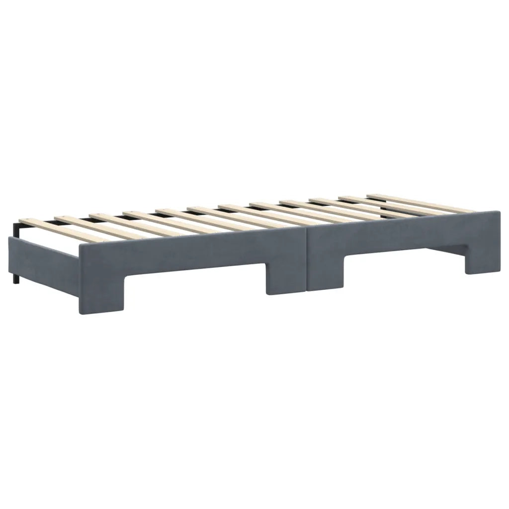 vidaXL Divano Letto Estraibile Materassi Grigio Scuro 80x200cm Velluto