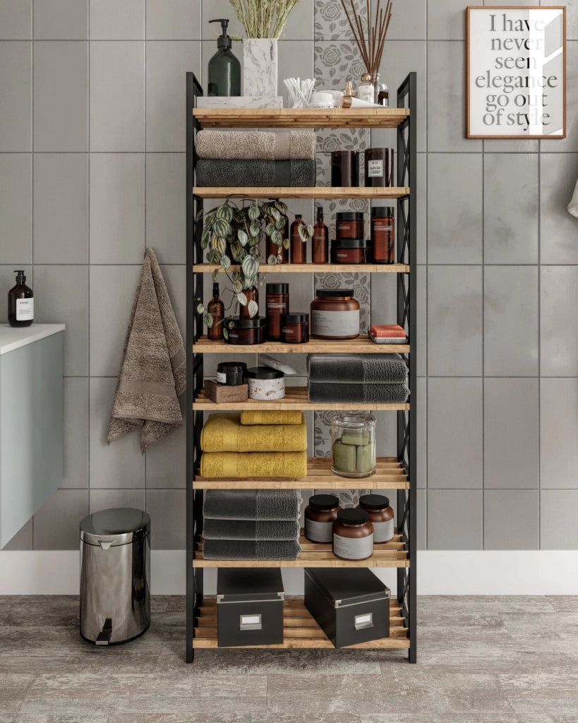 Libreria in legno "Plastic" - 46 x 18 x 128 cm - Nero