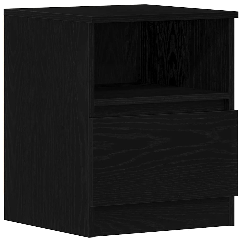 Armadio da Notte con cassetto 2 pcs Rovere Nero 40 x 40 x 50 cm 862610