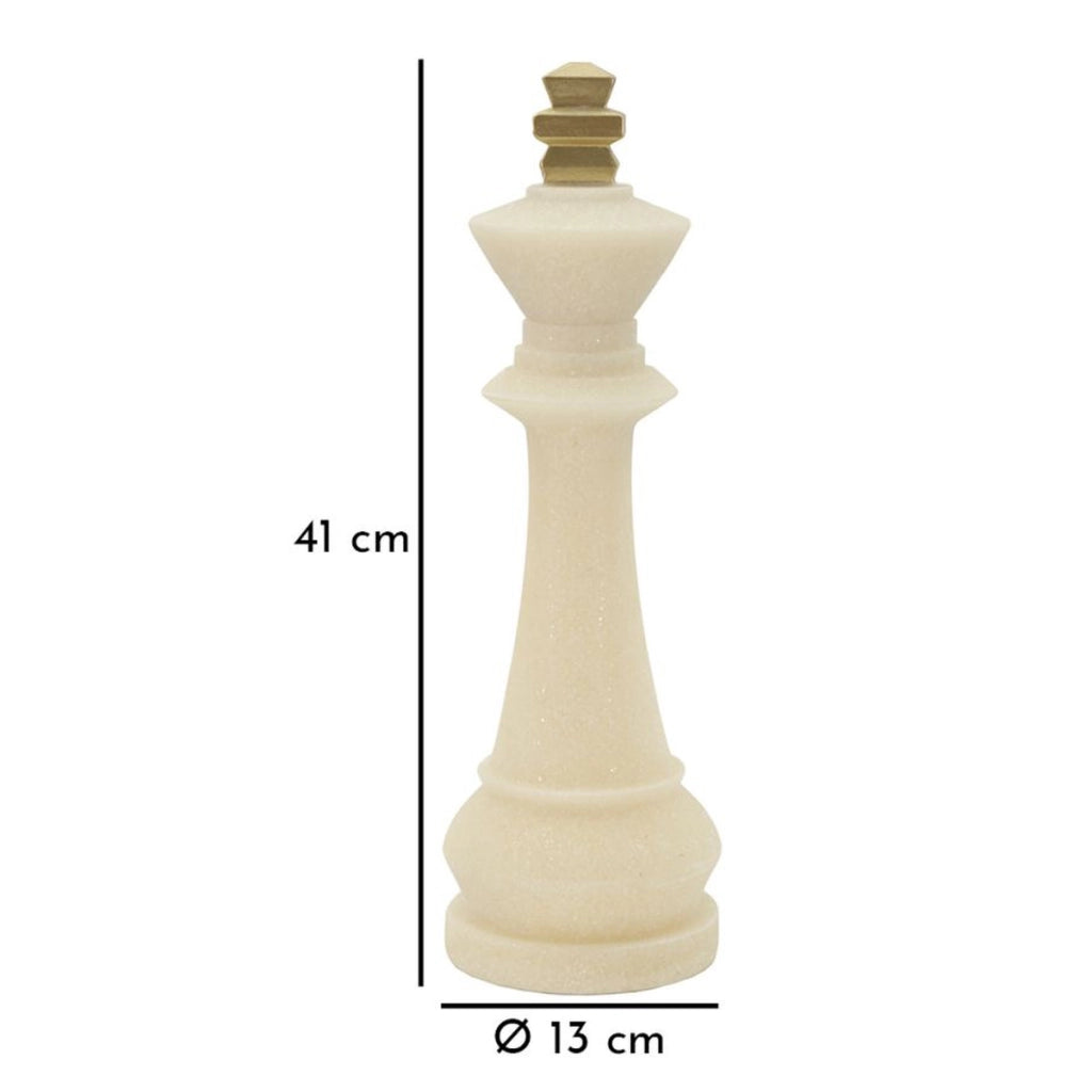 Scultura Scacchi 1, Bianco, Poliresina, 13x13x41 cm
