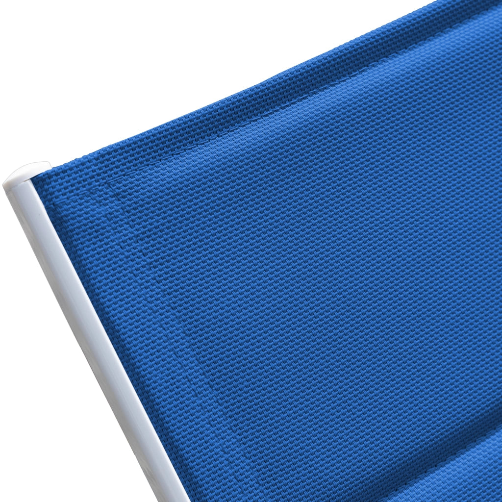 Set di 2 lettini BARBADOS in textilene blu - alluminio bianco