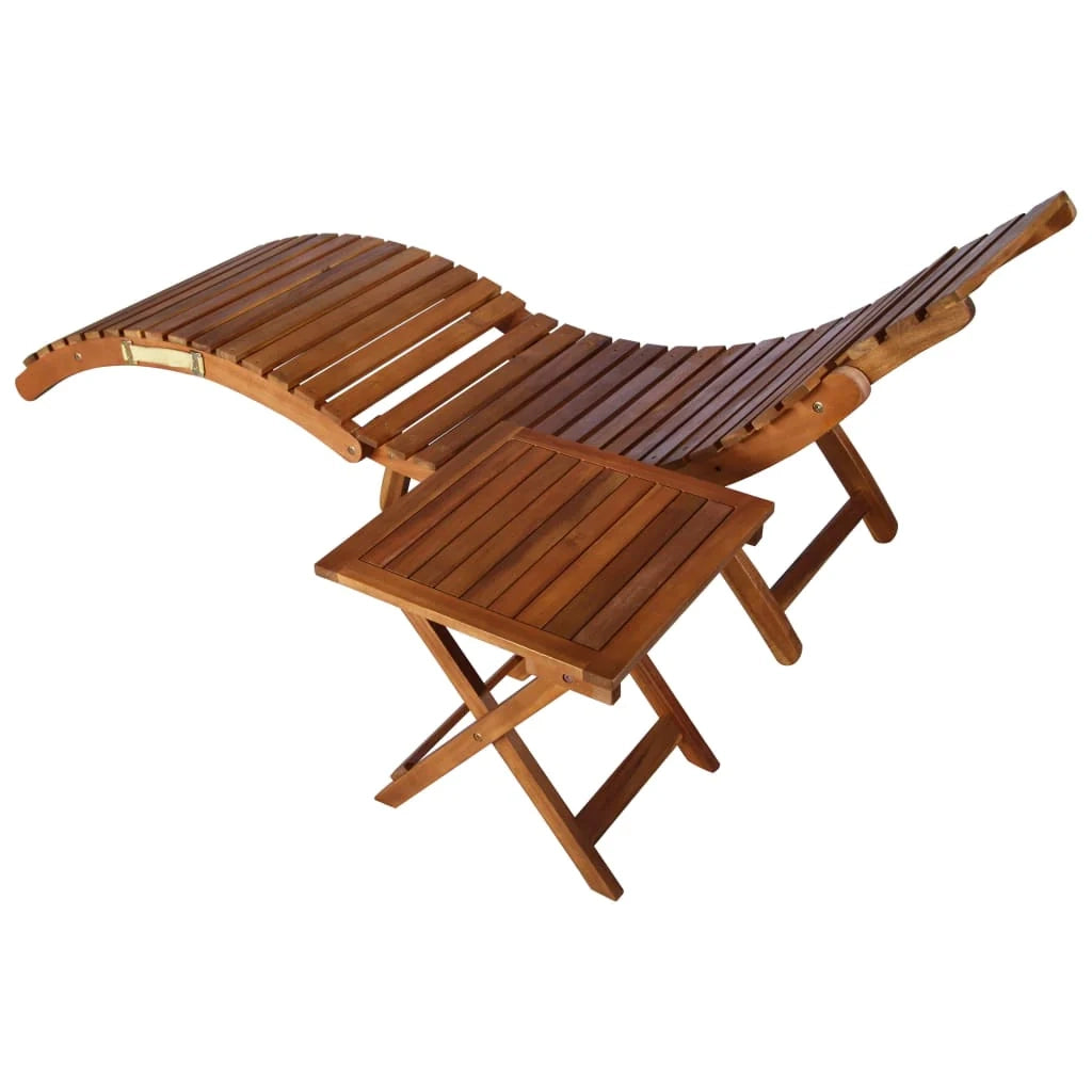 Lettino prendisole sdraio lettino da giardino mobili da esterno per patio con tavolo e cuscino legno di acacia 02_0012616