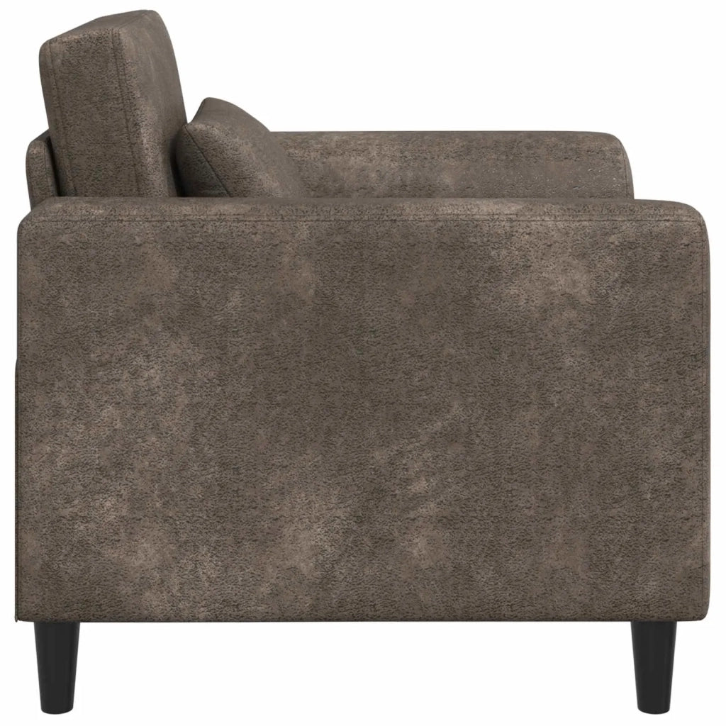 Poltrona Grigio Scuro Pelle Scamosciata Sintetica 42042477