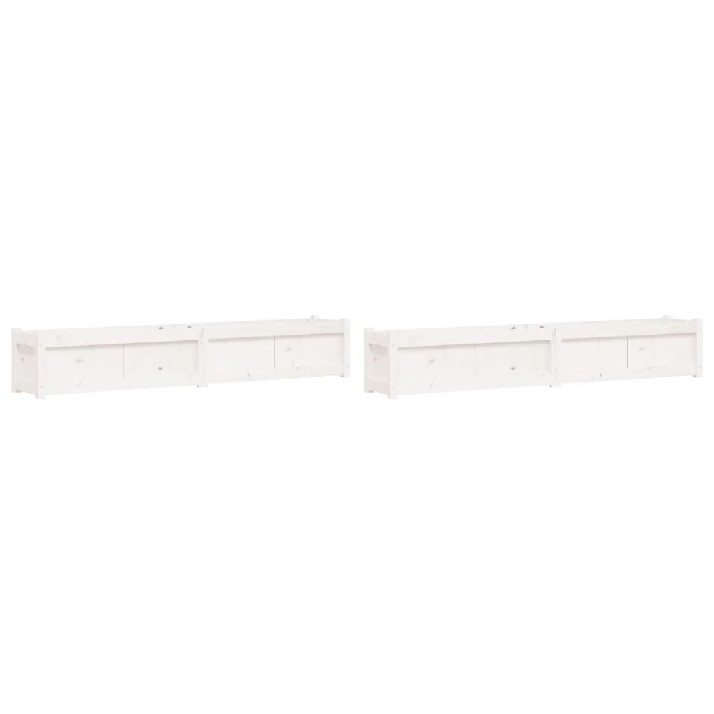 Fioriera aiuola rialzata fioriera aiuola giardino terrazza set da 2 legno massello di pino bianco 02_0039039