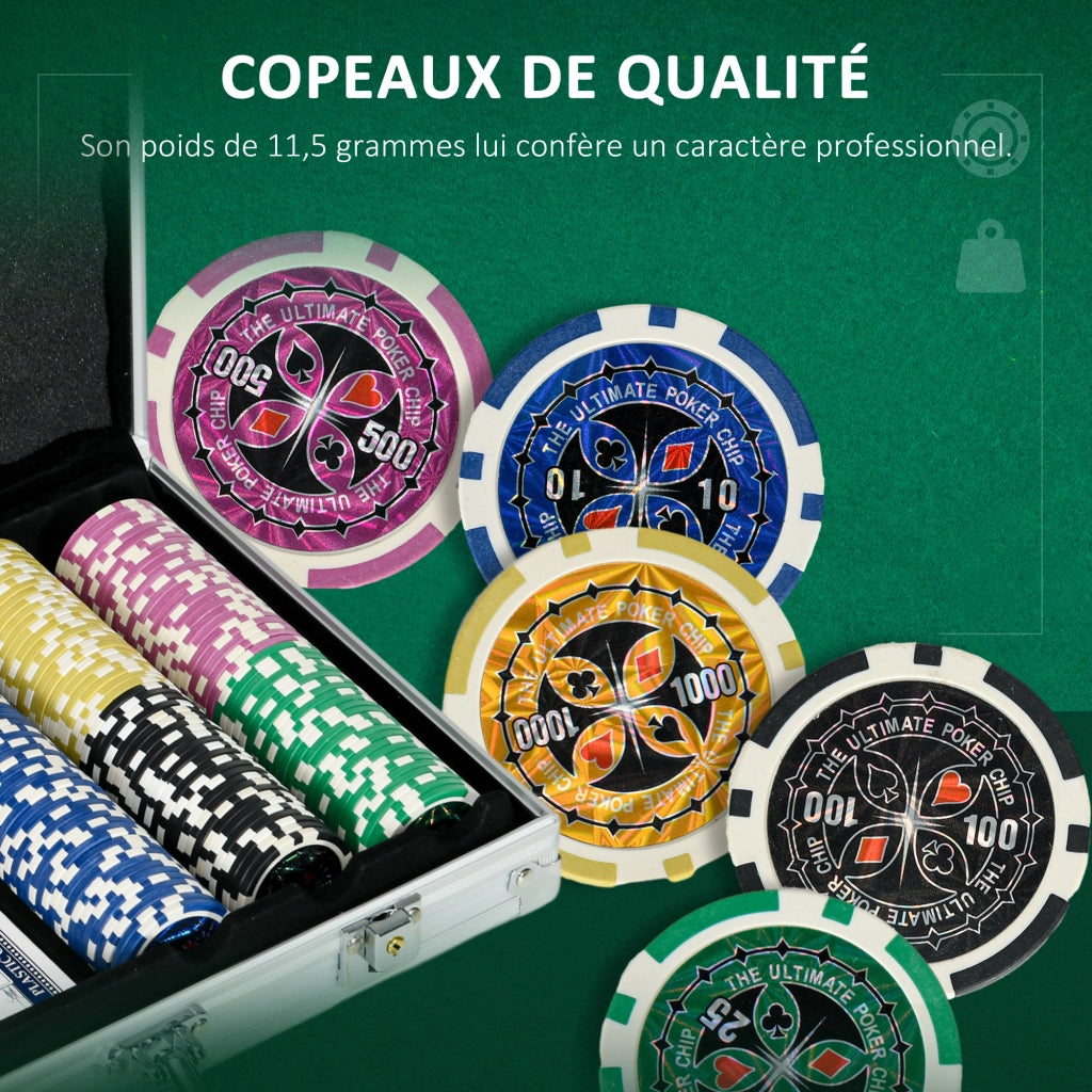 Set Poker Professionale ¨C Xylo ¨C 300 Fiches 2 Mazzi Carte Tappetino Feltro Valigetta