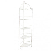 Portapiante Arianne 5 Piani Ad Angolo 50x35x175 h cm in Acciaio Bianco