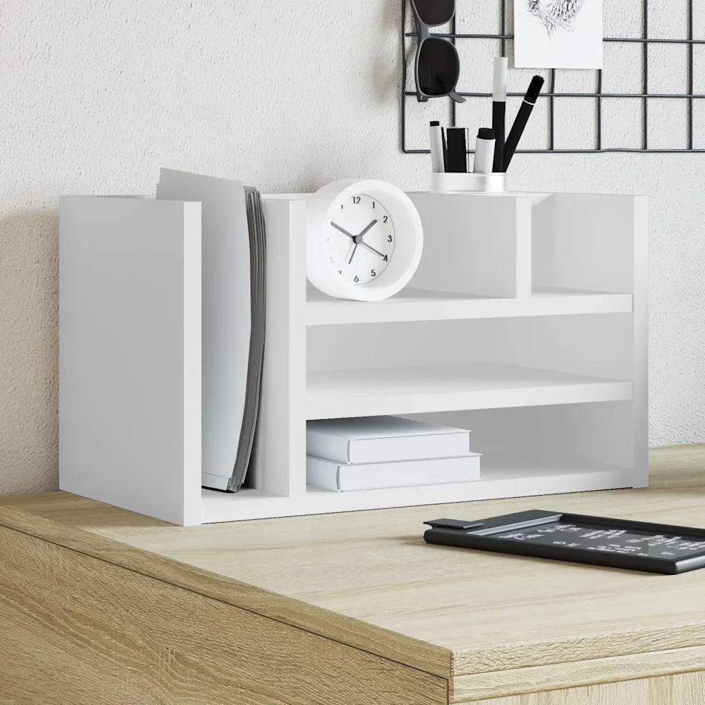 Organizer da Scrivania Bianco 44,5x24x25 cm Legno Multistrato CFW2671642